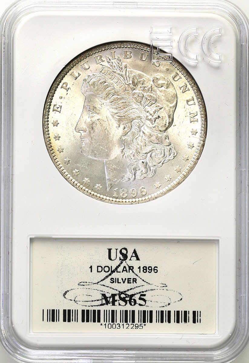 USA 1 dolar 1896 Filadelfia GCN MS65 - PIĘKNY